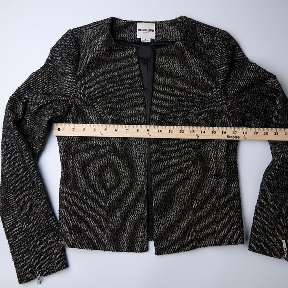 De Rigueur Jacket Women's 4 workwear capsule minimal office chic tweed texture - Picture 5 of 11